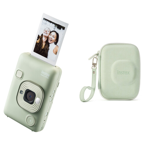 FUJIFILM instax mini LiPlay Hybrid Instant Camera with Case Kit (Matcha Green)