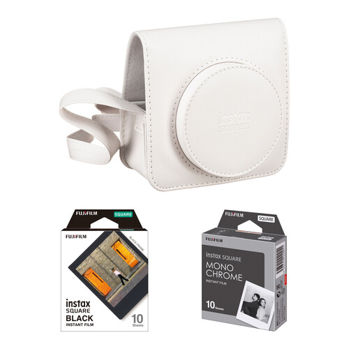 FUJIFILM instax SQUARE SQ1 Camera Case with Color and Monochrome Film (White)