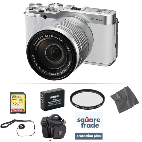 FUJIFILM X-A2 Mirrorless Digital Camera with 16-50mm Lens Deluxe Kit (White)
