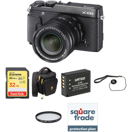 FUJIFILM X-E2S Mirrorless Digital Camera with 18-55mm Lens Deluxe Kit (Black)