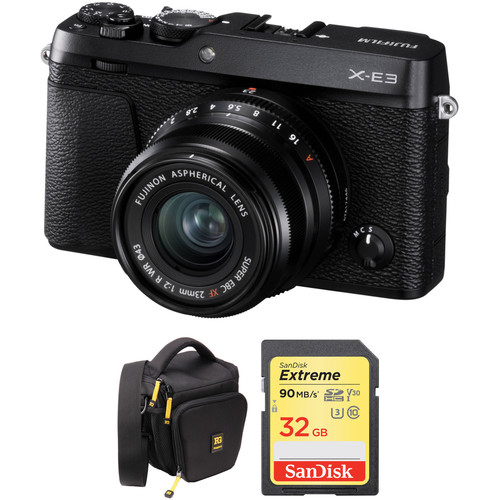 FUJIFILM X-E3 Mirrorless Digital Camera with 23mm Lens and Accessories Kit (Black)