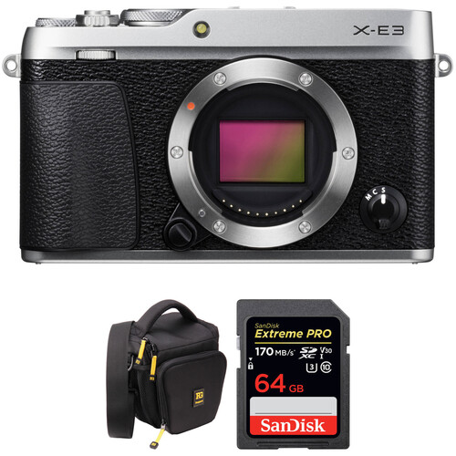 FUJIFILM X-E3 Mirrorless Digital Camera with Accessories Kit (Body Only, Silver)