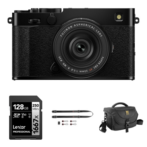 FUJIFILM X-E5 Mirrorless Camera with XF 23mm f/2.8 Lens and Street Photography Kit (Black)