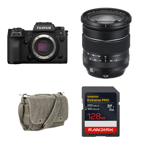 FUJIFILM X-H2S Mirrorless Camera with 16-80mm f/4 Lens and Basic Bundle