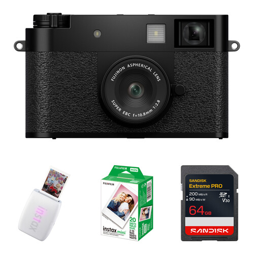 FUJIFILM X half Digital Camera with instax mini Link 3 Printer Kit (Black)