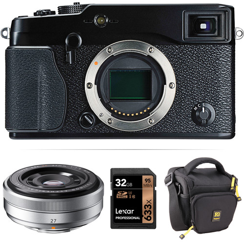 FUJIFILM X-Pro1 Mirrorless Digital Camera with 27mm Lens Kit (Silver)
