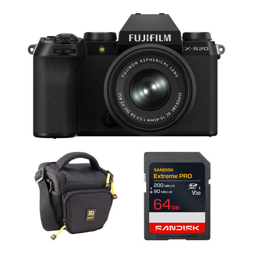 FUJIFILM X-S20 Mirrorless Camera with 15-45mm f/3.5-5.6 Lens and Basic Bundle