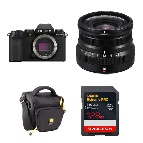 FUJIFILM X-S20 Mirrorless Camera with 16mm f/2.8 Lens and Basic Bundle