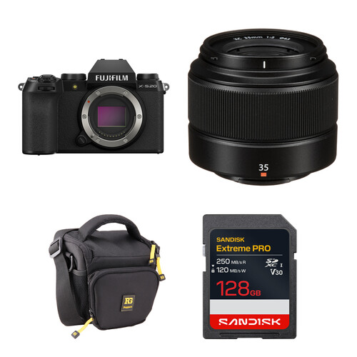 FUJIFILM X-S20 Mirrorless Camera with 35mm f/2 Lens and Basic Bundle