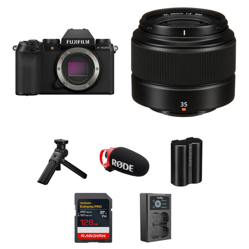 FUJIFILM X-S20 Mirrorless Camera with 35mm f/2 Lens and Content Creation Kit