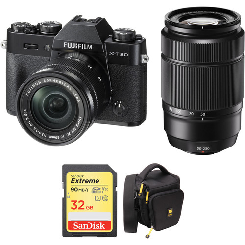 FUJIFILM X-T20 Digital Camera with 16-50mm and 50-230mm