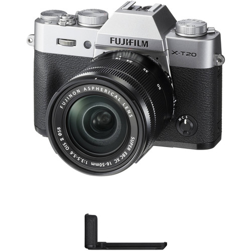 FUJIFILM X-T20 Mirrorless Camera with XC 16-50mm f/3.5-5.6 OIS II Lens and Grip Kit (Silver)