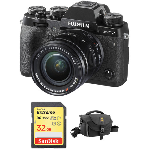 FUJIFILM X-T2 Mirrorless Digital Camera with 18-55mm Lens and