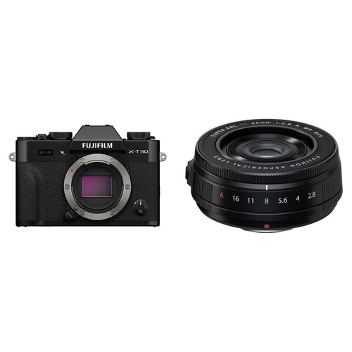 FUJIFILM X-T30 III Mirrorless Camera with 23mm f/2.8 R WR Lens Kit (Black)