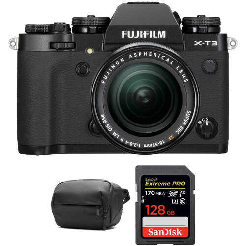 FUJIFILM X-T3 Mirrorless Camera with 18-55mm Lens and Accessories Kit