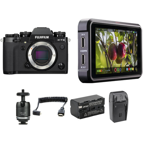 FUJIFILM X-T3 Mirrorless Camera with Ninja V Kit (Black)