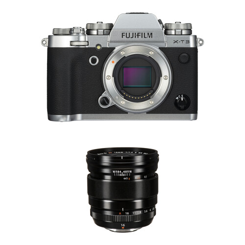 FUJIFILM X-T3 Mirrorless Camera with 16mm f/1.4 Lens Kit (Silver)