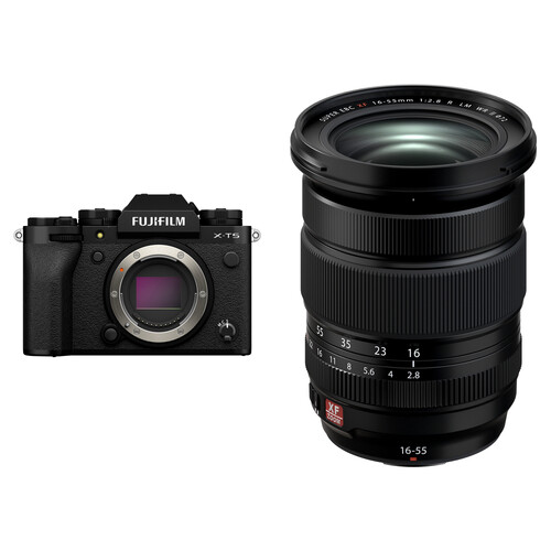 FUJIFILM X-T5 Mirrorless Camera with 16-55mm f/2.8 Lens Kit (Black)