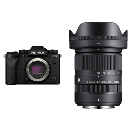 FUJIFILM X-T5 Mirrorless Camera with Sigma 18-50mm f/2.8 Lens for Wedding Photography (Black)