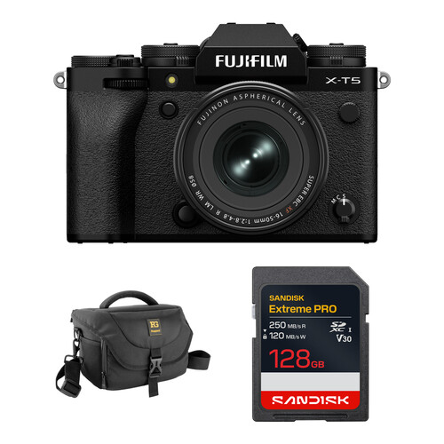FUJIFILM X-T5 Mirrorless Camera with 16-50mm f/2.8-4.8 Lens and Basic Bundle (Black)
