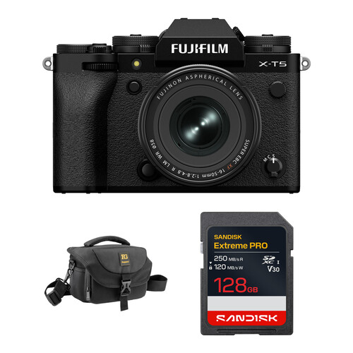 FUJIFILM X-T5 Mirrorless Camera with 16-50mm f/2.8-4.8 Lens and Basic Bundle (Black)