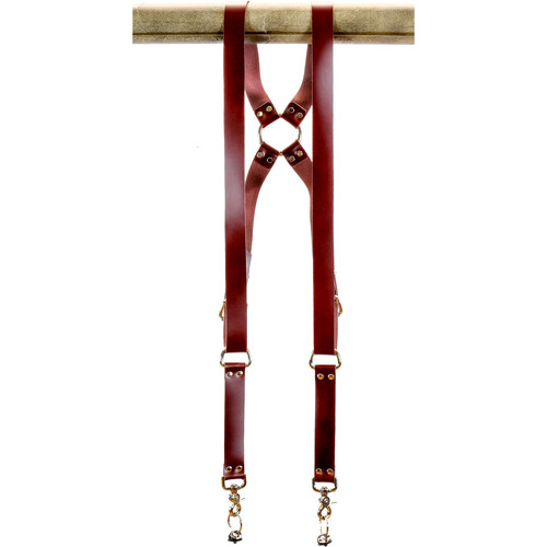 Funk Plus Latigo Leather Ring Back Harness with 1.25" Wide Straps (Burgundy)