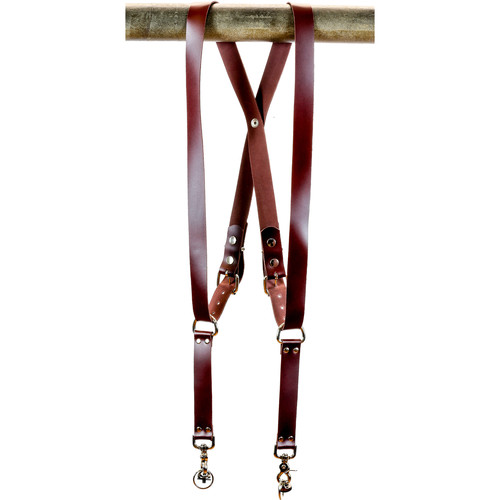 Funk Plus Latigo Leather Snap Back Harness with 1.25" Wide Straps (Burgundy)