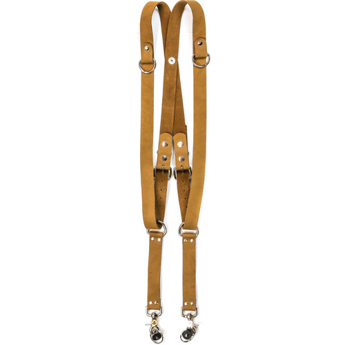 Funk Plus Suede Leather Snap Back Harness with 1.25" Wide Straps and D-Rings (Brown)