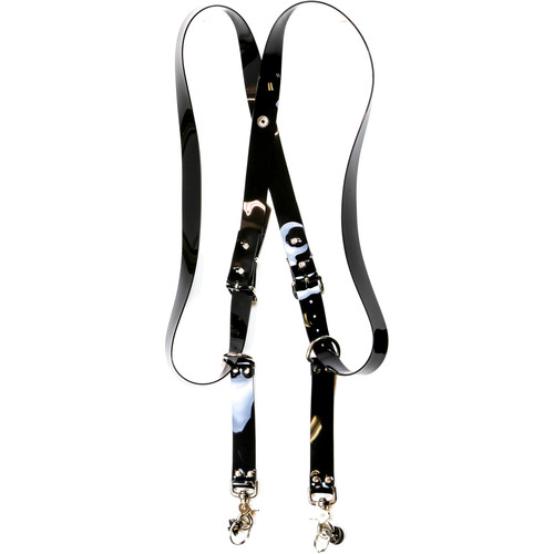 Funk Plus PVC Vinyl Snap Back Harness with 1.25" Wide Straps (Black)