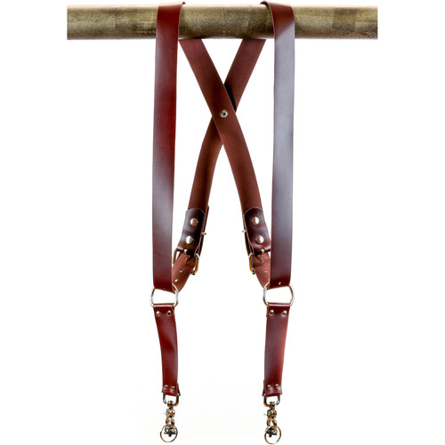 Funk Plus Latigo Leather Snap Back Harness with 1.5" Wide Straps (Burgundy)