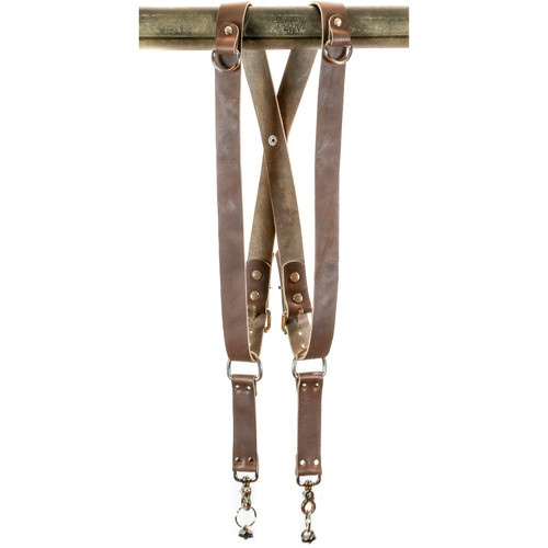 Funk Plus Water Buffalo Leather Snap Back Harness with 1.5" Wide Straps and D-Rings (Dark Brown)