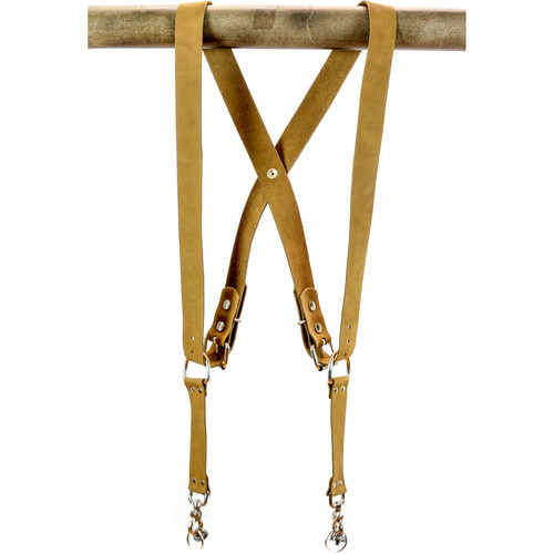 Funk Plus Suede Leather Snap Back Harness with 1.5" Wide Straps (Brown)