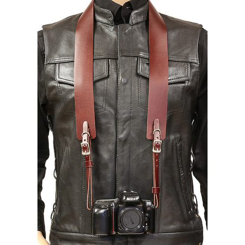 Funk Plus 1.75" Wide Leather Camera Strap with 0.5" Buckle (Brown)