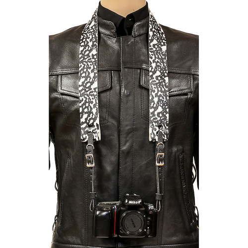 Funk Plus 1.75" Wide Leather Camera Strap with 0.5" Buckle (Gecko Print)