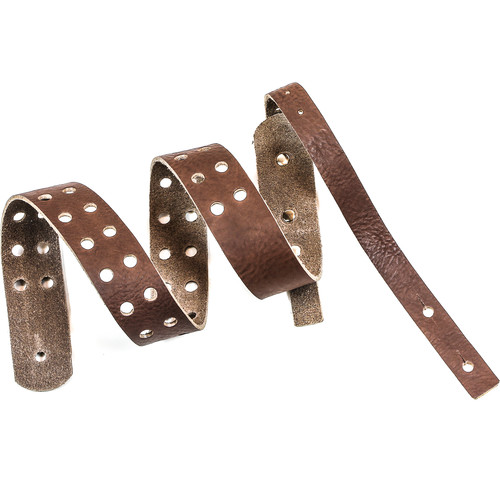 Funk Plus Double Hole Genuine Premium Leather Guitar Strap with Buckle (42 to 52", Dark Brown)