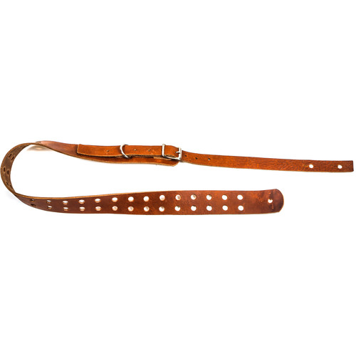 Funk Plus Double Hole Genuine Premium Leather Guitar Strap with Buckle (42 to 52", Dark Tan)