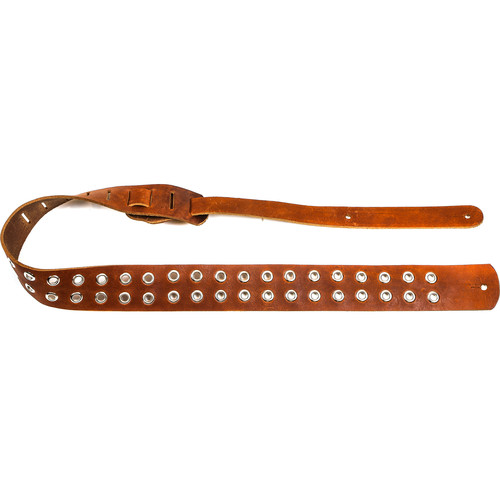 Funk Plus Double Grommet Genuine Premium Leather Intrinsic Guitar Strap (38 to 52", Dark Tan)