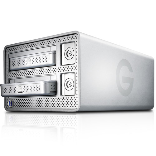 G-Technology G-DOCK ev 2TB 2-Bay Thunderbolt RAID Array (2 x 1TB, White Retail Packaging)