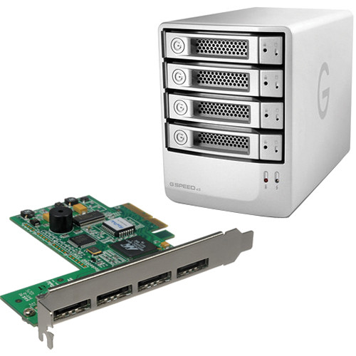 G-Technology 12TB (4x3TB) G-SPEED eS 4-BAY RAID Array Kit with HighPoint Rocket SATA 3Gbps 4-Port PCI Express RAID Controller