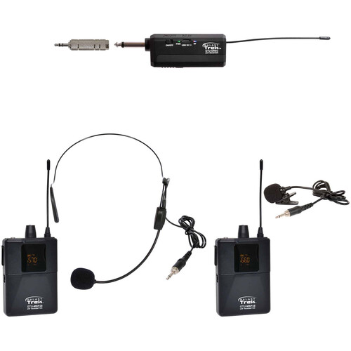Galaxy Audio GTU Galaxy Trek Compact UHF Dual Channel Wireless System with One Headset Mic and One Lavalier Mic (524-593.5 MHz)