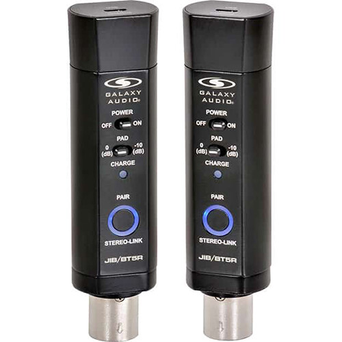 Galaxy Audio JIB/BT5RS Dual Receiver Stereo Playback System Wireless XLR Bluetooth 5.0 Receivers