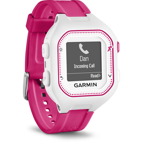 Garmin Forerunner 25 GPS Running Watch (Small, White/Pink)
