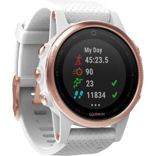 Garmin fenix 5S Sapphire Edition Multi-Sport 010-01685-16 B&H