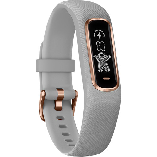 Garmin vivosmart 4 Activity Tracker (Small/Medium, Gray with Rose Gold Hardware)