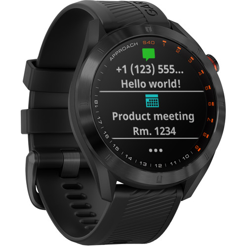 Garmin Approach S40 Golf Watch (Black Stainless Steel / Black Band)