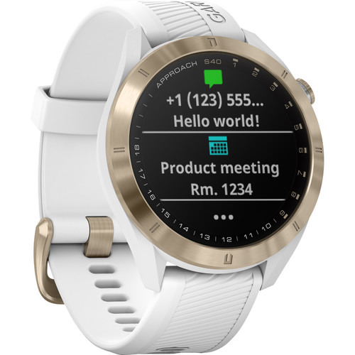 Garmin Approach S40 Golf Watch (Light Gold Tone / White Band)