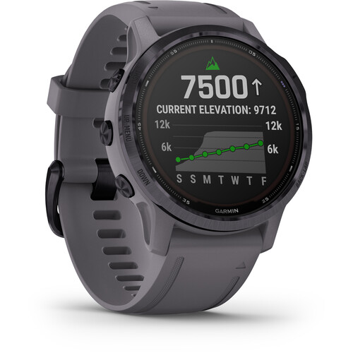 Garmin fenix 6 Multisport GPS Smartwatch (42mm, Solar, Amethyst Steel / Shale Gray Band)