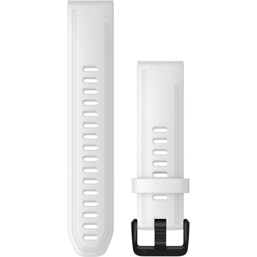 Garmin QuickFit 20 Silicone Watch Band (White with Black Hardware)