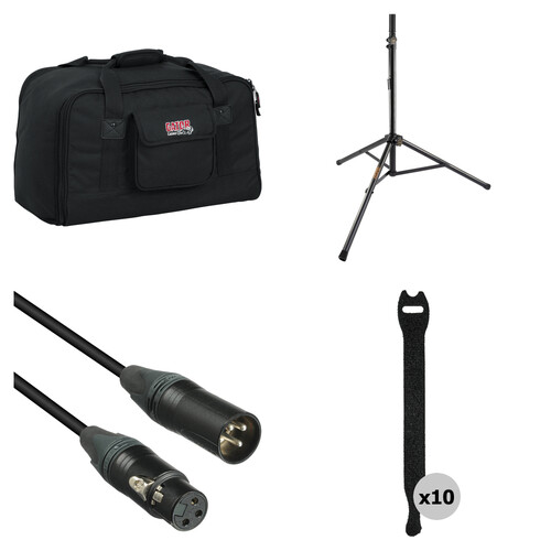 Gator GPA-TOTE8 8" Speaker Tote Kit with Stand, Cable, and Fastener Straps