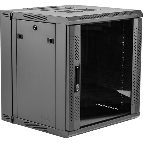 Gator Rackworks 9U, 21" Depth Hinged Wall Mounted Rack with Vented Glass Front Door